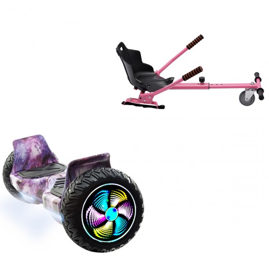 Elektromos Hoverboard Standard GoKart Szett, 8.5 colos, Hummer Galaxy PRO, Standard Hatótávolság, és Rózsaszín Hoverkart, Smart Balance