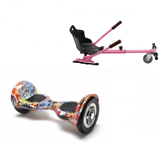 Elektromos Hoverboard Standard GoKart Szett, 10 colos, Off-Road HipHop Orange, Nagy Hatótávolság, és Rózsaszín Hoverkart, Smart Balance