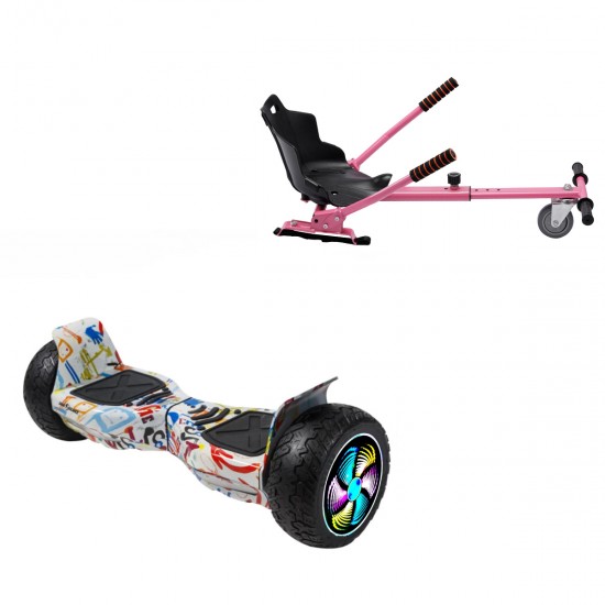 Elektromos Hoverboard Standard GoKart Szett, 8.5 colos, Hummer Splash PRO, Standard Hatótávolság, és Rózsaszín Hoverkart, Smart Balance