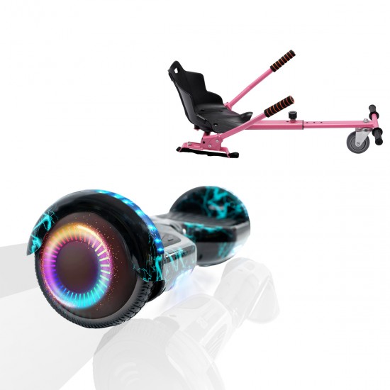 Elektromos Hoverboard Standard GoKart Szett, 6.5 colos, Regular Thunderstorm PRO, Nagy Hatótávolság, és Rózsaszín Hoverkart, Smart Balance