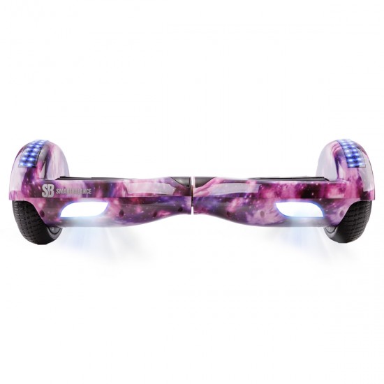 Elektromos Hoverboard csomag Komfortos Üléssel, 6.5 colos, Regular Galaxy Pink PRO, Nagy Hatótávolság, Fekete Szivacsos ülés, Smart Balance 3
