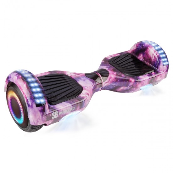 Elektromos Hoverboard csomag Komfortos Üléssel, 6.5 colos, Regular Galaxy Pink PRO, Nagy Hatótávolság, Fekete Szivacsos ülés, Smart Balance 6