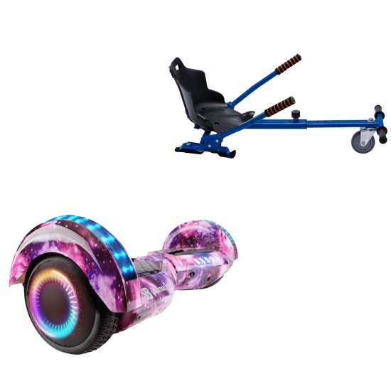 Elektromos Hoverboard Standard GoKart Szett, 6.5 colos, Transformers Galaxy Pink PRO, Standard Hatótávolság, és Kék Hoverkart, Smart Balance