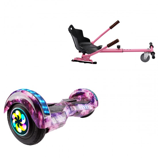 Elektromos Hoverboard Standard GoKart Szett, 8 colos, Transformers Galaxy Pink PRO, Standard Hatótávolság, és Rózsaszín Hoverkart, Smart Balance