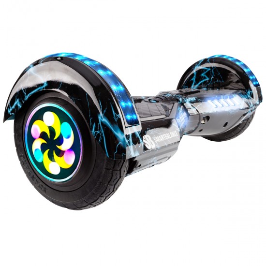 Elektromos Hoverboard Standard GoKart Szett, 8 colos, Transformers Thunderstorm Blue PRO, Nagy Hatótávolság, és Fekete Hoverkart, Smart Balance 2