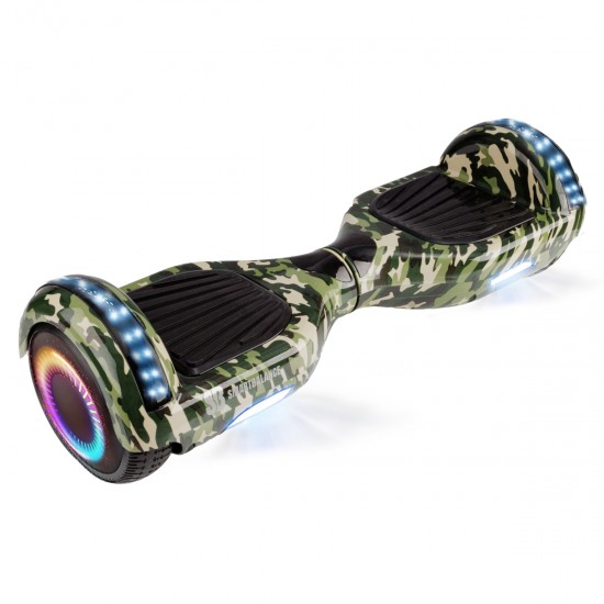 Elektromos Hoverboard csomag Komfortos Üléssel, 6.5 colos, Regular Camouflage PRO, Nagy Hatótávolság, Fekete Szivacsos ülés, Smart Balance 6