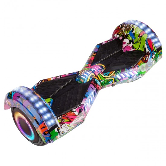 Elektromos Hoverboard csomag Komfortos Üléssel, 6.5 colos, Transformers Multicolor PRO, Nagy Hatótávolság, Fekete Szivacsos ülés, Smart Balance 7