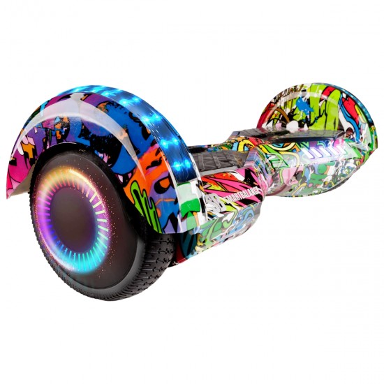 Elektromos Hoverboard csomag Komfortos Üléssel, 6.5 colos, Transformers Multicolor PRO, Nagy Hatótávolság, Fekete Szivacsos ülés, Smart Balance 2