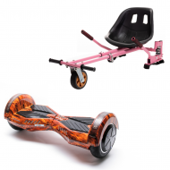 Hoverboard Go Kart Csomag, 8 Inch-es, Teljesítménye 700W, Bluetooth-os beépített hangszórók, Led-ek, Smart Balance Transformers Flame