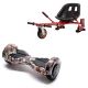 Transformers Tattoo Hoverboard Szett Piros Dupla Felfüggesztésű HoverKart Üléssel - 6.5” Kerekek, Bluetooth Hangszórók, LED Fények, Önegyensúlyozás, 15km hatótávolság, 700W teljesítmény, 4Ah Samsung cellás akkumulátor, Smart Balance 2