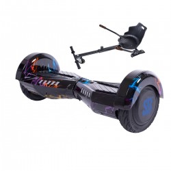 Transformers Thunderstorm Hoverboard Szett Ergonomikus HoverKart Üléssel - 6.5” Kerekek, Bluetooth Hangszórók, LED Fények, Önegyensúlyozás, 15km hatótávolság, 700W teljesítmény, 4Ah Samsung cellás akkumulátor, Smart Balance
