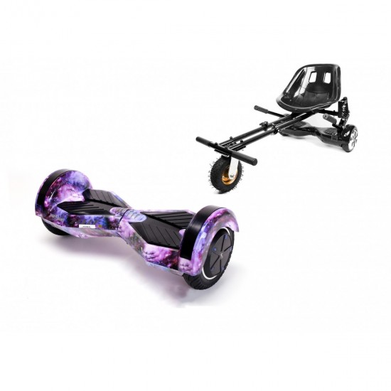 Elektromos Hoverboard GoKart Szett Lengéscsillapítókkal, 6.5 colos, Transformers Galaxy, Standard Hatótávolság, Fekete HoverKart Lengéscsillapítókkal, Smart Balance