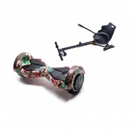 Transformers SkullColor Hoverboard Szett Ergonomikus HoverKart Üléssel - 6.5” Kerekek, Bluetooth Hangszórók, LED Fények, Önegyensúlyozás, 15km hatótávolság, 700W teljesítmény, 4Ah Samsung cellás akkumulátor, Smart Balance