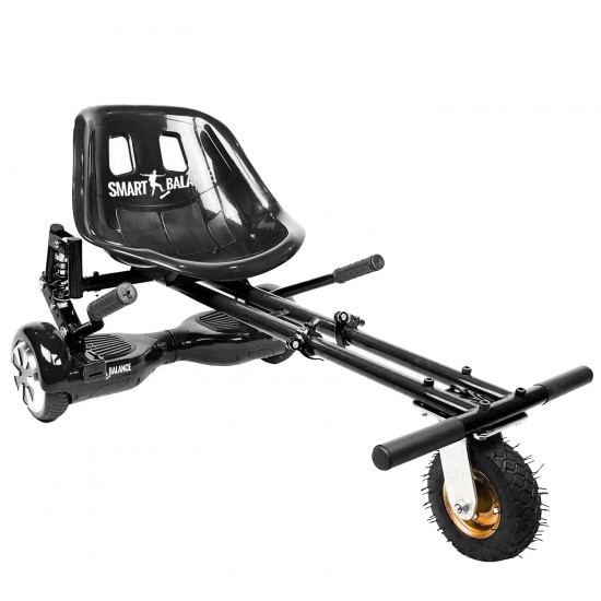 Elektromos Hoverboard GoKart Szett Lengéscsillapítókkal, 6.5 colos, Transformers Thunderstorm, Standard Hatótávolság, Fekete HoverKart Lengéscsillapítókkal, Smart Balance 2