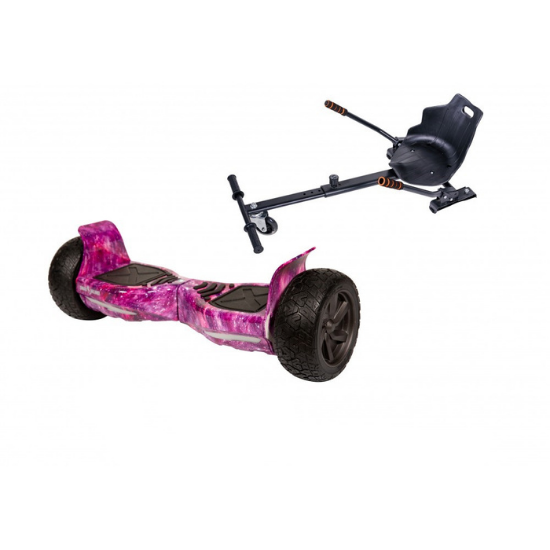 Elektromos Hoverboard Standard GoKart Szett, 8.5 colos, Hummer Galaxy Pink, Nagy Hatótávolság, és Fekete Hoverkart, Smart Balance