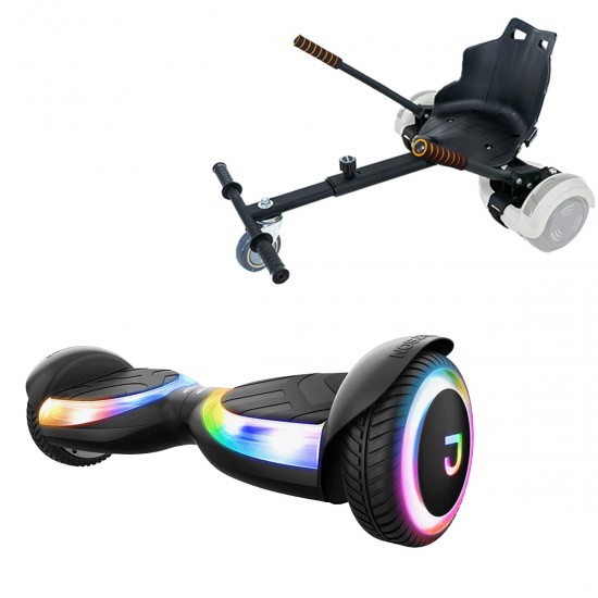 Elektromos Hoverboard Standard GoKart Szett, 6.5 col, Jetson Prism Black Plus, és Fekete Hoverkart, Smart Balance
