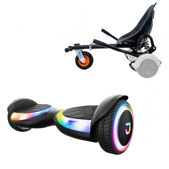 Elektromos Hoverboard GoKart Szett Lengéscsillapítókkal, 6.5 col, Jetson Prism Black Plus, Fekete HoverKart Lengéscsillapítókkal, Smart Balance