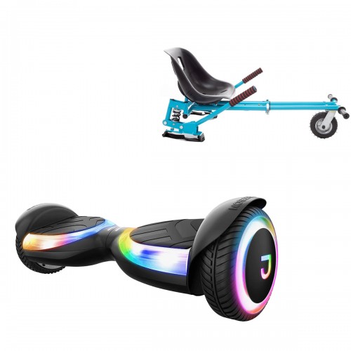 Elektromos Hoverboard GoKart Szett Lengéscsillapítókkal, 6.5 col, Jetson Prism Black Plus, Kék HoverKart Lengéscsillapítókkal, Smart Balance