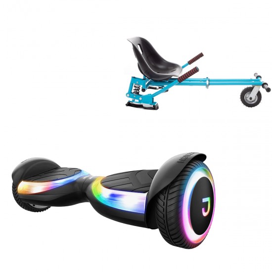 Elektromos Hoverboard GoKart Szett Lengéscsillapítókkal, 6.5 col, Jetson Prism Black Plus, Kék HoverKart Lengéscsillapítókkal, Smart Balance