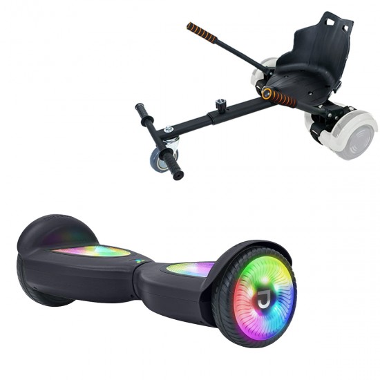 Elektromos Hoverboard Standard GoKart Szett, 6.5 col, Jetson Prism Black PRO, és Fekete Hoverkart, Smart Balance