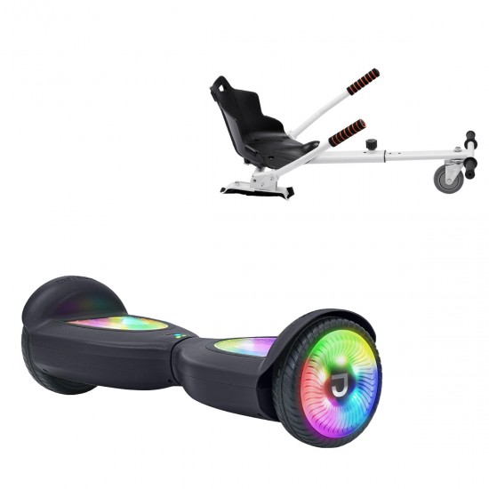 Elektromos Hoverboard Standard GoKart Szett, 6.5 col, Jetson Prism Black PRO, és Fehér Hoverkart, Smart Balance