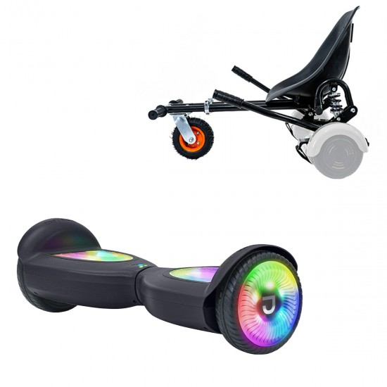 Elektromos Hoverboard GoKart Szett Lengéscsillapítókkal, 6.5 col, Jetson Prism Black PRO, Fekete HoverKart Lengéscsillapítókkal, Smart Balance
