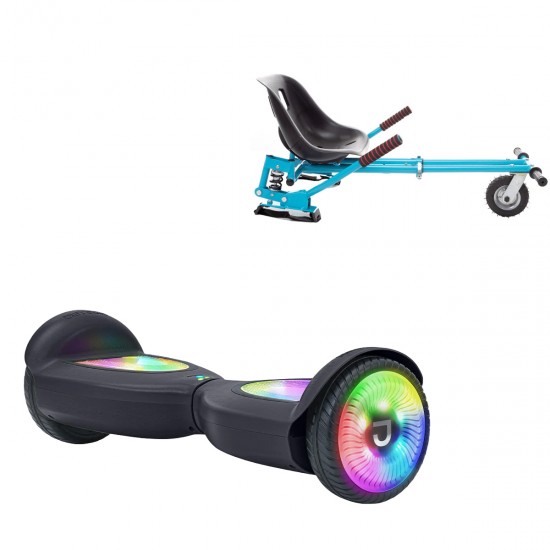 Elektromos Hoverboard GoKart Szett Lengéscsillapítókkal, 6.5 col, Jetson Prism Black PRO, Kék HoverKart Lengéscsillapítókkal, Smart Balance