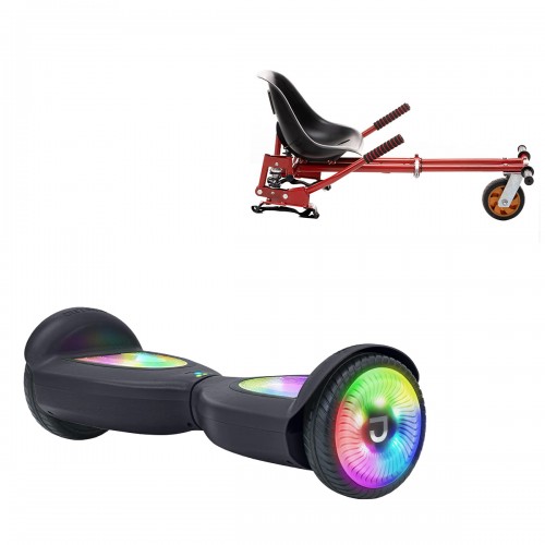 Elektromos Hoverboard GoKart Szett Lengéscsillapítókkal, 6.5 col, Jetson Prism Black PRO, Piros HoverKart Lengéscsillapítókkal, Smart Balance