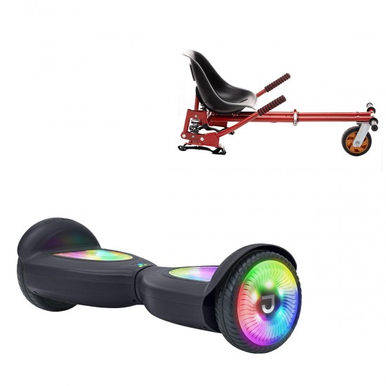 Elektromos Hoverboard GoKart Szett Lengéscsillapítókkal, 6.5 col, Jetson Prism Black PRO, Piros HoverKart Lengéscsillapítókkal, Smart Balance