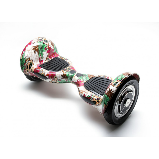 OffRoad SkullColor Hoverboard - 10” Kerekek, Bluetooth Hangszórók, LED Fények, Önegyensúlyozás, 15km hatótávolság, 700W teljesítmény, 4Ah Samsung cellás akkumulátor, Smart Balance