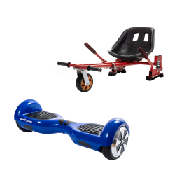 Hoverboard Go Kart Csomag, 6.5 Inch-es, Teljesítménye 700W, Piros Hoverkart Felfüggesztésekkel, Smart Balance Regular Blue PowerBoard