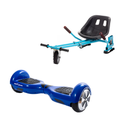 Hoverboard Go Kart Csomag, 6.5 Inch-es, Teljesítménye 700W, Kék Hoverkart Felfüggesztésekkel, Smart Balance Regular Blue PowerBoard