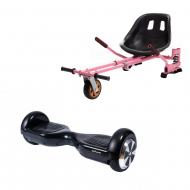 Hoverboard Go Kart Csomag, 6.5 Inch-es, Teljesítménye 700W, Bluetooth-os beépített hangszórók, Led-ek, Smart Balance Regular Black