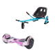 Regular Camouflage Pink fogantyúval Hoverboard Szett Kék Dupla Felfüggesztésű HoverKart Üléssel - 6.5” Kerekek, Bluetooth Hangszórók, LED Fények, Önegyensúlyozás, 15km hatótávolság, 700W teljesítmény, 4Ah Samsung cellás akkumulátor, Smart Balance 2