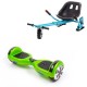 Regular Green Hoverboard Szett Kék Dupla Felfüggesztésű HoverKart Üléssel - 6.5” Kerekek, Bluetooth Hangszórók, LED Fények, Önegyensúlyozás, 15km hatótávolság, 700W teljesítmény, 4Ah Samsung cellás akkumulátor, Smart Balance 2