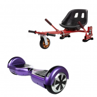 Hoverboard Go Kart Csomag, 6.5 Inch-es, Teljesítménye 700W, Bluetooth-os beépített hangszórók, Led-ek, Piros Hoverkart Felfüggesztésekkel, Smart Balance Regular Purple (Violet)