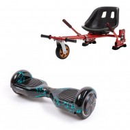 Hoverboard Go Kart Csomag, 6.5 Inch-es, Teljesítménye 700W, Bluetooth-os beépített hangszórók, Led-ek, Piros Hoverkart Felfüggesztésekkel, Smart Balance Regular Thunderstorm