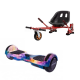Regular Galaxy Orange fogantyúval Hoverboard Szett Piros Dupla Felfüggesztésű HoverKart Üléssel - 6.5” Kerekek, Bluetooth Hangszórók, LED Fények, Önegyensúlyozás, 15km hatótávolság, 700W teljesítmény, 4Ah Samsung cellás akkumulátor, Smart Balance 2
