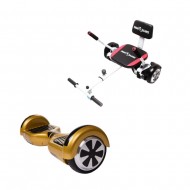 Hoverboard Go Kart Csomag, 6.5 Inch-es, Teljesítménye 700W, Bluetooth-os beépített hangszórók, Led-ek, Hoverkart szivacsos ülés, Smart Balance Regular Gold