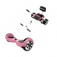 Hoverboard Go Kart Csomag, 6.5 Inch-es, Teljesítménye 700W, Bluetooth-os beépített hangszórók, Led-ek, Hoverkart szivacsos ülés, Smart Balance Regular Pink