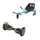 OffRoad Camouflage Hoverboard Szett Kék Dupla Felfüggesztésű HoverKart Üléssel - 10” Kerekek, Bluetooth Hangszórók, LED Fények, Önegyensúlyozás, 15km hatótávolság, 700W teljesítmény, 4Ah Samsung cellás akkumulátor, Smart Balance 2