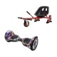 OffRoad Multicolor Hoverboard Szett Piros Dupla Felfüggesztésű HoverKart Üléssel - 10” Kerekek, Bluetooth Hangszórók, LED Fények, Önegyensúlyozás, 15km hatótávolság, 700W teljesítmény, 4Ah Samsung cellás akkumulátor, Smart Balance 2