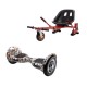 OffRoad Tattoo Hoverboard Szett Piros Dupla Felfüggesztésű HoverKart Üléssel - 10” Kerekek, Bluetooth Hangszórók, LED Fények, Önegyensúlyozás, 15km hatótávolság, 700W teljesítmény, 4Ah Samsung cellás akkumulátor, Smart Balance 2
