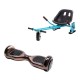 Regular Iron Hoverboard Szett Kék Dupla Felfüggesztésű HoverKart Üléssel - 6.5” Kerekek, Bluetooth Hangszórók, LED Fények, Önegyensúlyozás, 15km hatótávolság, 700W teljesítmény, 4Ah Samsung cellás akkumulátor, Smart Balance 2