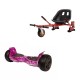 Hummer Galaxy Pink All-Terrain Hoverboard Szett Piros Dupla Felfüggesztésű HoverKart Üléssel – 8.5” Kerekek, Bluetooth Hangszórók, LED Fények, Önegyensúlyozás, 15km hatótávolság, 700W teljesítmény, 4Ah Samsung cellás akkumulátor, Smart Balance 2