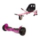 Hoverboard Go Kart Csomag, 8.5 Inch-es, Teljesítménye 700W, Bluetooth-os beépített hangszórók, Led-ek, Rozsaszin Hoverkart Felfüggesztésekkel, Smart Balance Hummer Galaxy Pink 2