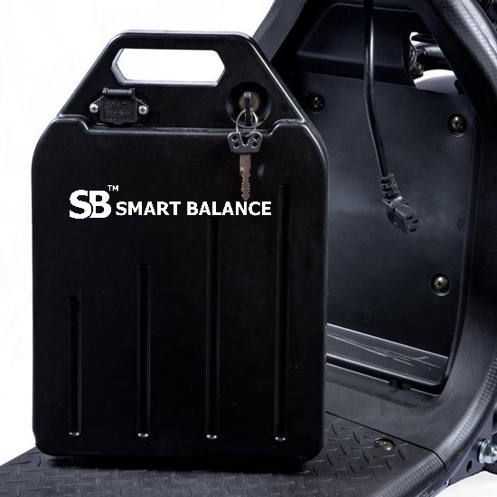 Smart Balance elektromos akkumulátor, levehető, elektromos rollerekhez és elektromos robogókhoz, 60V, 20AH, akár 65km hatótávolság, vízszintes