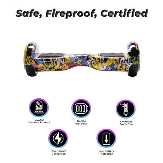 6.5 colos Hoverboard, Regular HipHop, Standard Hatótávolság, Smart Balance 4