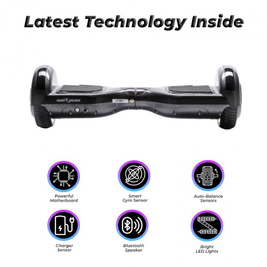 6.5 colos Hoverboard, Regular Carbon, Nagy Hatótávolság, Smart Balance 5