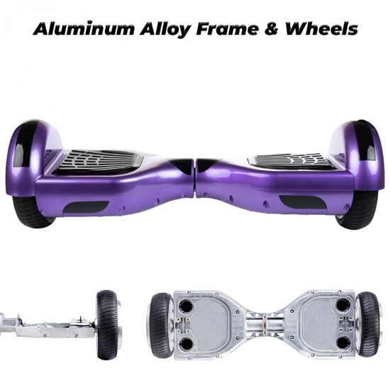 Regular Purple Hoverboard - 6.5” Kerekek, Bluetooth Hangszórók, LED Fények, Önegyensúlyozás, 15km hatótávolság, 700W teljesítmény, 4Ah Samsung cellás akkumulátor, Smart Balance 2